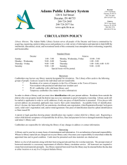 Circulation Policy - Adams Public Library