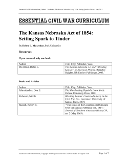 Kansas Nebraska Act Resources - Essential Civil War Curriculum