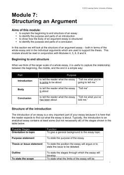 Module 7: Structuring an Argument
