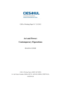 Art and Power: Contemporary Figurations - CIES-IUL