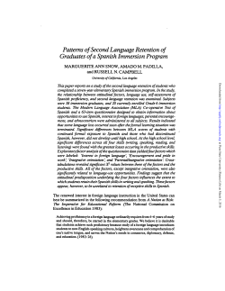 Patterns of Second Language Retention of Graduates of a Spanish