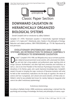 DOWNWARD CAUSATION IN HIERARCHICALLY ORGANIZED