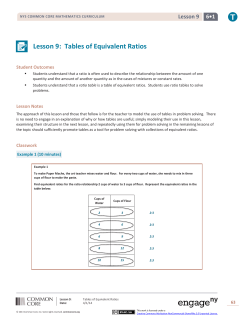 Lesson 9: Tables of Equivalent Ratios