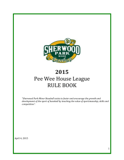 2015 Pee Wee House League RULE BOOK