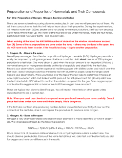 Preparation and Properties of Nonmetals and Their