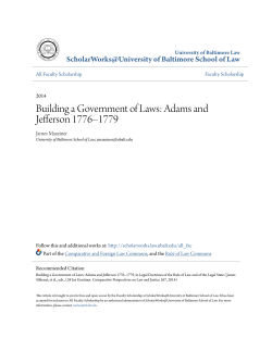 Building a Government of Laws: Adams and