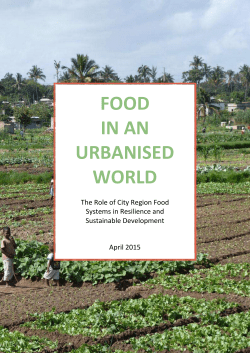 food in an urbanised world - Food and Agriculture Organization of