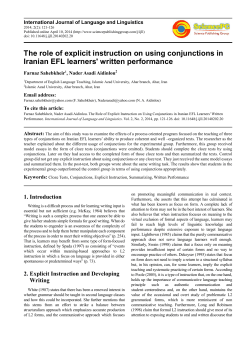 The role of explicit instruction on using conjunctions in Iranian EFL