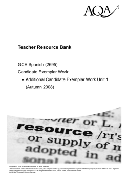 A-level Spanish Additional exemplar marked work Unit 01