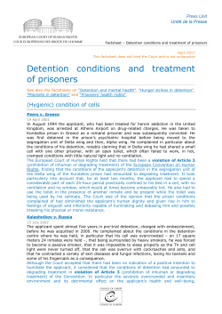Factsheet &ndash; Detention conditions and treatment of prisoners