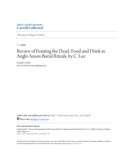 Review of Feasting the Dead: Food and Drink in Anglo