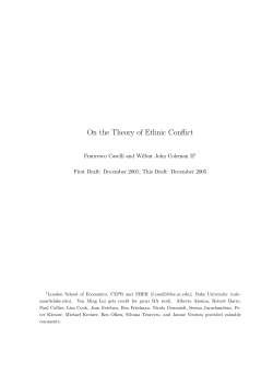 On the Theory of Ethnic Conflict