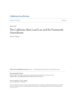 The California Alien Land Law and the Fourteenth Amendment