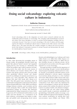 Doing social volcanology: exploring volcanic culture in Indonesia