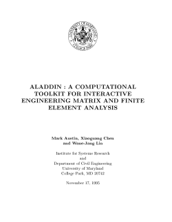 aladdin : a computational toolkit for interactive engineering matrix