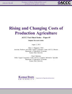Rising and Changing Costs of Production Agriculture