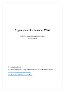 Appeasement Handout Stage 6 Day
