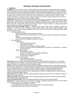 Customer Care Packages Appendix