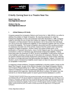 E-Verify: Coming Soon to a Theatre Near You Verify: Coming Soon