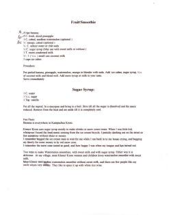 Fruit Smoothie Sugar Syrup - Watertown Christian School