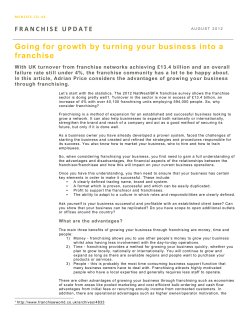 Going for growth by turning your business into a franchise