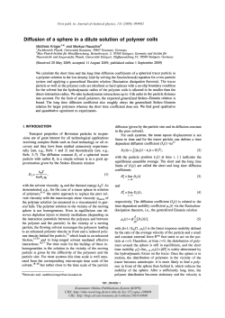 Diffusion of a sphere in a dilute solution of