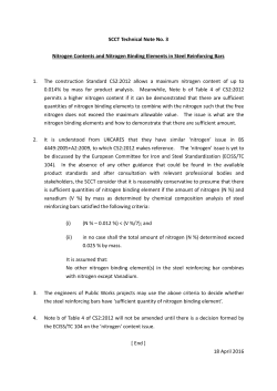 SCCT Technical Note No. 3 Nitrogen Contents and Nitrogen Binding