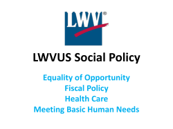 LWVUS Social Policy: Foundations and Today`s Disparities