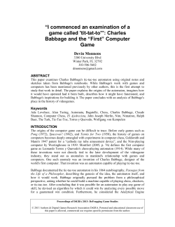 I commenced an examination of a game called `tit-tat-to