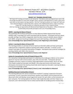 project act workshop descriptions - Child Care Resource Center of
