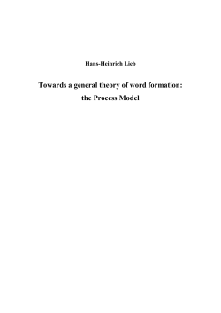 The Process Model of Word Formation 65 - edocs fu