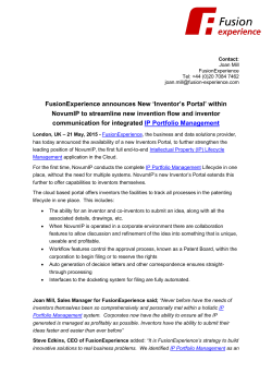FusionExperience announces New `Inventor`s Portal` within