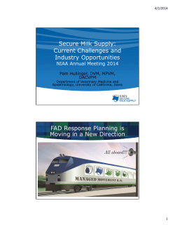 Secure Milk Supply: Current Challenges and Industry Opportunities