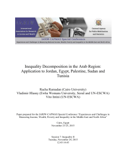 Inequality Decomposition in the Arab Region: Application to