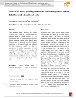 Diversity of timber yielding plants found in different parts of district