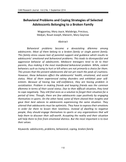 Behavioral Problems and Coping Strategies of Selected