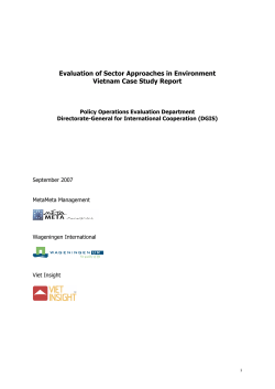 Evaluation of Sector Approaches in Environment, Vietnam