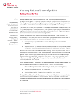 Country Risk and Sovereign Risk &mdash; Building Clearer