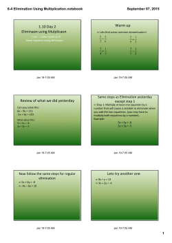 1-10 Day 2 Solving Systems by Elimination