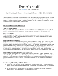 Linda`s Stuff Consignment Agreement