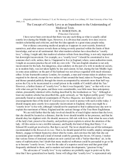 The Concept of Courtly Love as an Impediment