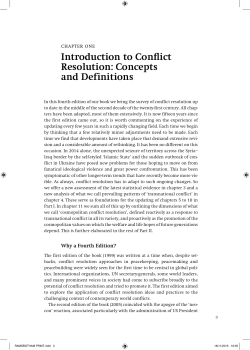 Introduction to Conflict Resolution: Concepts and Definitions