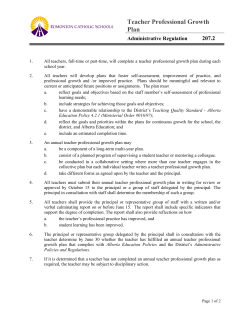 Teacher Professional Growth Plan