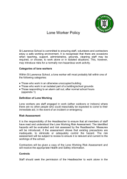 Lone Worker Policy - St Lawrence School