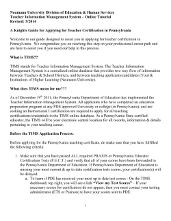 A Knights Guide for Applying for Teacher Certification in Pennsylvania