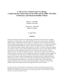 A Tale of Two Countries and Two Booms, Canada and the United