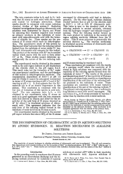 the decomposition of chloroacetic acid in aqueous solutions by