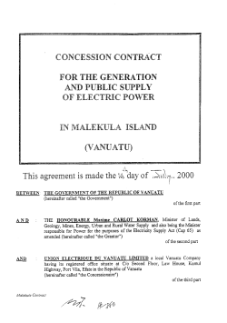 Concession Agreement - Utilities Regulatory Authority