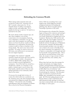 SR Sanders Defending The Common Wealth