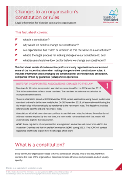 PDF Changes to an organisation`s constitution or rules